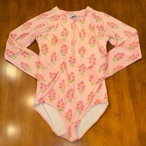 Eyelet & Ivy Block Print Girls Rashguard Swimsuit - 14